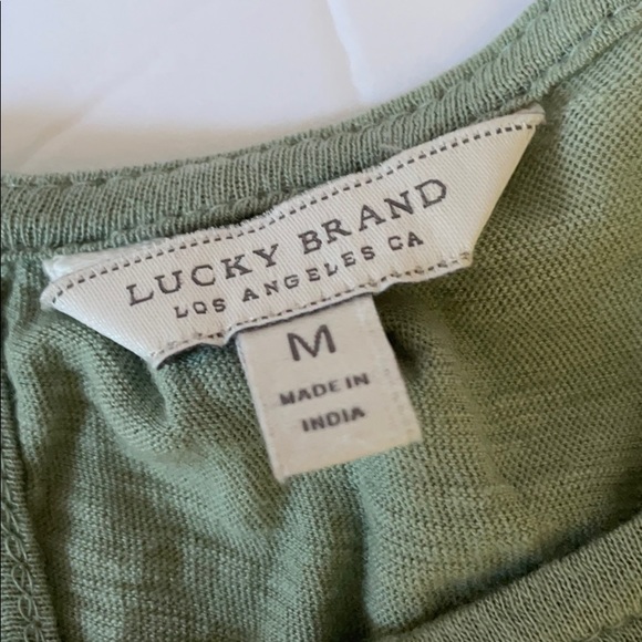 Lucky Brand Green Tee Sz M - Picture 8 of 8